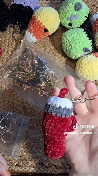 I had to get my keychains ready to sell. It's a process, especially when you have a lot of things made up. I did good this day. The owner bought most of my Halloween themed keychains and requested specific others to be made and for me to come back at the beginning of October! #fall #halloween #crochet #crafts #business #keychain #selling #products Some of these keychains along with other designs can be found in the TikTok shop @Simply Country Crochet