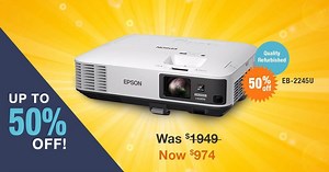 Enjoy up to 50% off quality refurbished Epson printers & projectors. Offer valid until 30th November 2019 or while stocks lasts. Buy now before they're all gone. Printers: https://bit.ly/2Pzb2xR Projectors: https://bit.ly/2Nh5FR5 | Epson