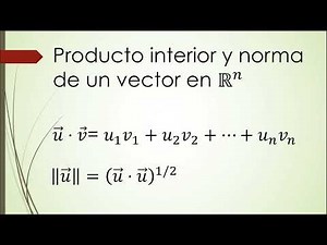 Producto interior y norma de vectores n-dimensionales