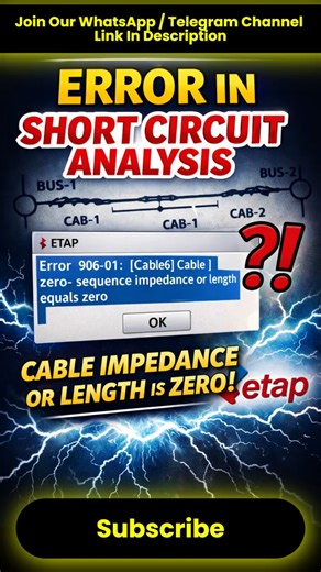 Cable Zero Sequence impedance or Length is Zero