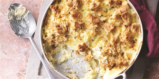 Creamy smoked haddock and celeriac gratin recipe