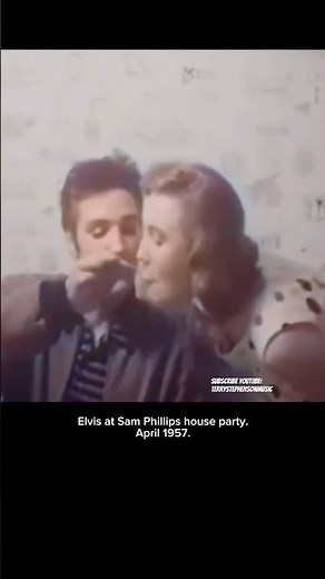 Elvis at Sam Phillips house party. April 1957.