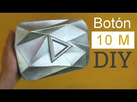 Cómo hacer el BOTÓN DE DIAMANTE 10 M subs con PAPEL cartulina + plantillas guías gratis - Papercraft