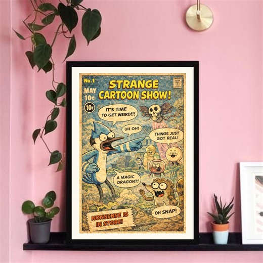 Regular Show Comic Cover Poster, Mordecai and Rigby Print - Etsy