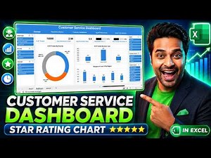 Customer Service Dashboard in Excel | KPI Dashboard & Star Rating Chart