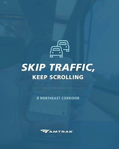3.5K views · 180 reactions | Gridlock is a terrible way to celebrate the end of a work day. Skip the brake lights, skim through your feed and we'll have you home in no time. | Amtrak | Facebook