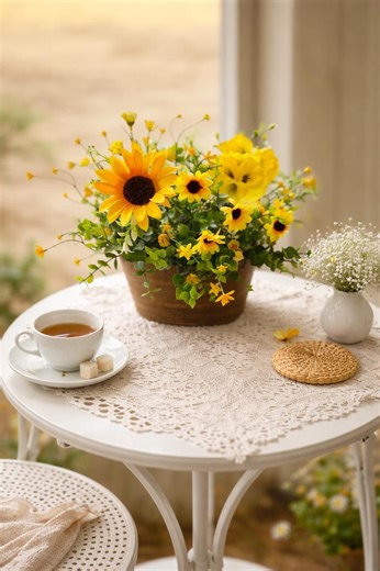 Handcrafted Sunflower Floral Arrangement, Rustic Metal Tub Centerpiece, Farmhouse Decor - Etsy