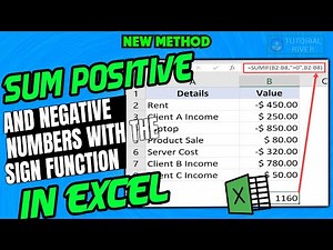 How to Sum Negative and Positive Numbers in Excel | SIGN Function in excel