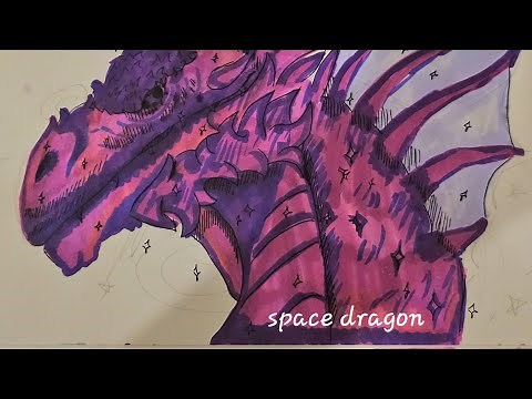 How to draw a space dragon