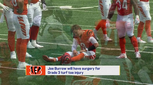 Rapoport: Joe Burrow will have surgery for Grade 3 turf toe injury 'GMFB'