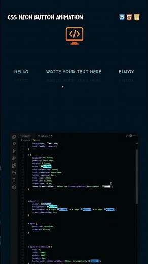 CSS NEON BUTTON ANIMATION #css #html #js #coder #programming #juniorvssenior