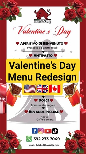 Valentine's Day Menu Redesign 🇨🇦🇬🇧🇺🇸