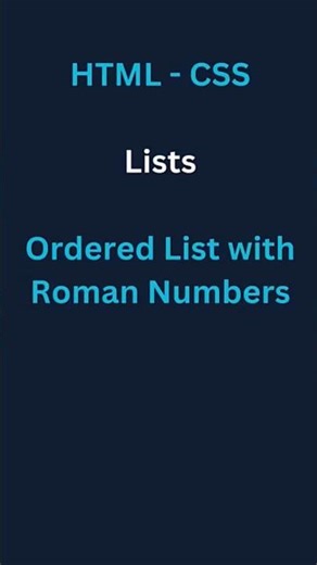 Ordered List with Roman numbers in Html coding #html #css #coding #webdevelopment