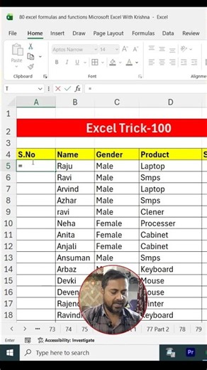 How to create auto-updating serial numbers in Excel | Excel tricks #excel #exceltips #exceltutori...