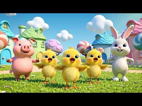 Five Fluffy Chicks Peep Peep Peep | Cute Farm Animal Songs & Nursery Rhymes