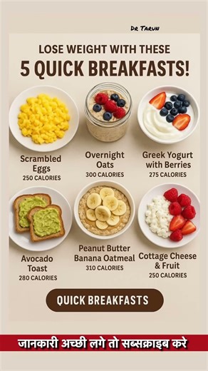 Lose Weight Fast with These 5 Quick & Healthy Breakfast Ideas!#healthyeating #healthylifestyle