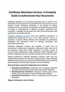 Certificate Attestation Services: A Complete Guide to Authenticate Your Document - SlideServe