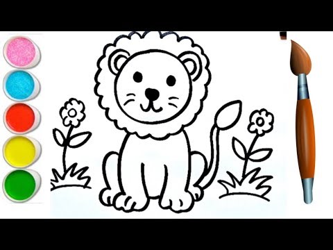 Lion Drawing for beginners | How to draw lion | Coloring & Painting | Toddlers | Kids video #lion