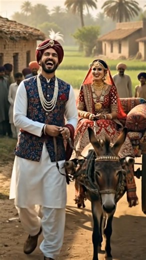 A groom is taking her bridal on donkey 🤪🤪 funny saraiki video