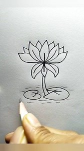 The simple technique of Shapla / Padma Drawing #easydrawing #waterlily #flowers #technique | Kobir Art And Drawing