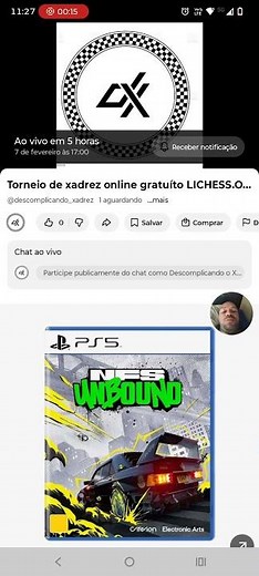 Tá de bobeira hj? Veja jogar um torneio de xadrez online grátis?