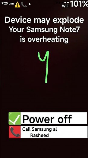 Samsung Note 7 explode #alertnotification