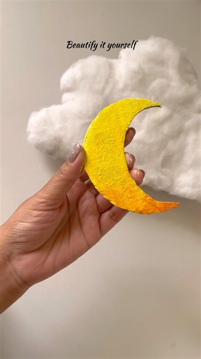 ☁️ 🌙 DIY cloud lamp with moon #diylamp#cloudlamp#moon#nightlamp#virallamp#diyshort#easydiy#handmade