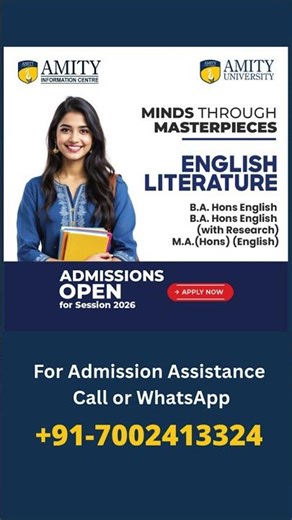 Amity University - English literature - Admission 2026