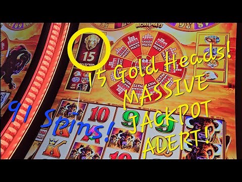 We Finally Did It! 15 Gold Heads on Buffalo Gold Wheels of Reward! 91 Spins! Huge Jackpot!