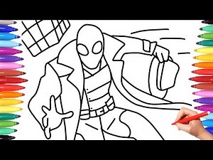 Spider-man Noir from the Spiderverse | How to draw Spiderman Noir | Spiderman Coloring Videos