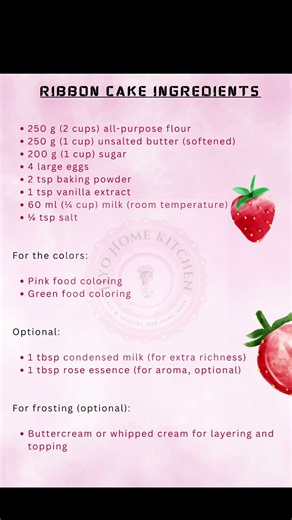 Ribbon cake recipe