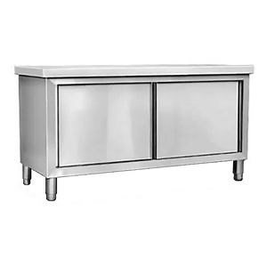 [Hot Item] Stainless Steel Work Table with Cabinet Overhanging Edge