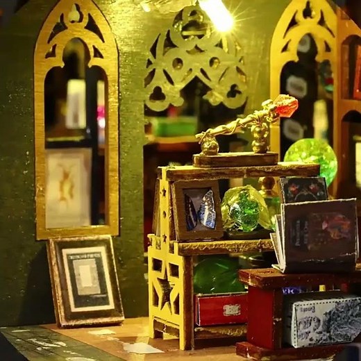 DIY Holo Magic City LED Wooden Music Miniature Dollhouse
