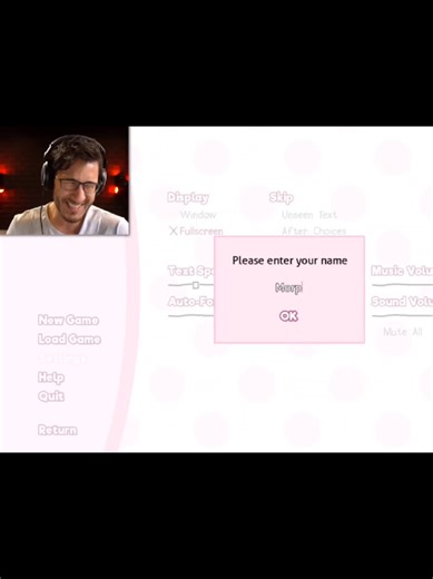 Markiplier's Hilarious Names in DDLC Gameplay