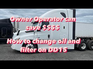 Oil Change On Freightliner Cascadia | Oil and Filters Change On DD15 |DD15 ,DD13 | Detroit Diesel