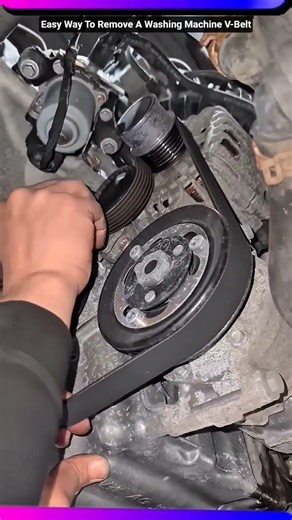 Easy Way To Remove A Washing Machine V-Belt #shorts #mechanic #automobile