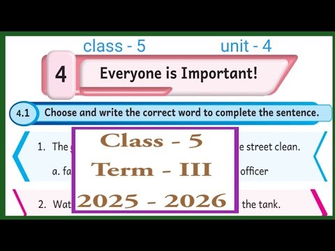 Everyone is Important, class - 5, English, workbook answers