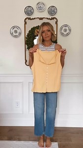 Easiest way to elevate your wardrobe is swapping out a basic tee or tank with one of these darling $13 button up knit tanks from Amazon prime. So many colors available and all just so comfy and flattering. Comment SHOP and I’ll DM links to shop plus sizing info 🤍 . . . https://liketk.it/5fbke #womensfashion #style #momstyle #over40style #over40fashion | Laura Godfrey - Home & Style