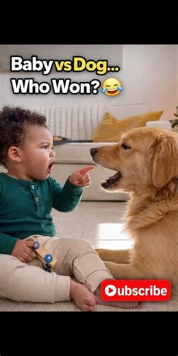 Baby vs Dog… Who Won? 😂
