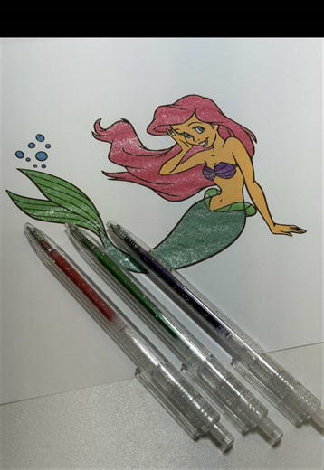 🎨 #glitterpen #coloring #satisfying #disney #princess