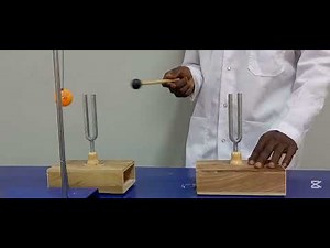 Tuning fork resonance experiment.