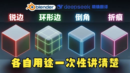 Blender硬表面四大结构（锐边、环形边、倒角、折痕）使用指南！