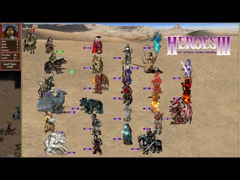 Heroes 3 COMBAT Three years growth Stronghold vs Necropolis, Tower and Inferno