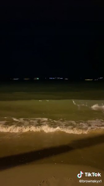 Serene Nighttime Beach View with Gentle Waves