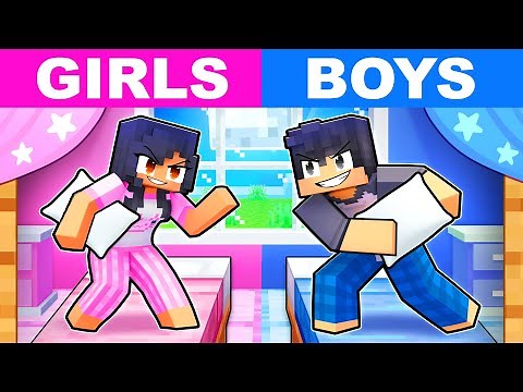 GIRLS vs BOYS Sleepover in Minecraft!