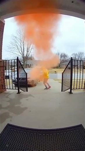 Orange Explosion DESTROYS This Porch Pirate!