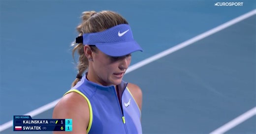 Seria przełamań, Kalinska przełamała Świątek na 3:1 w 2. secie - 3. runda Australian Open 2026