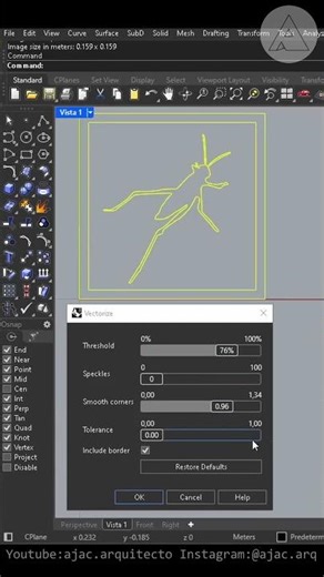 Cómo vectorizar imágenes en Rhino con Vectorize