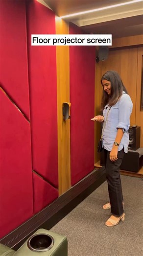 Vidhi Duggad on Instagram: "Floor projector screen 😍 A floor projector screen is a portable and compact screen designed for projection, typically used in settings where a ceiling or wall-mounted screen isn’t feasible. These screens are ideal for temporary setups, such as business presentations, classrooms, or home theaters. Key Features: Ease of Setup: The screen retracts into a base and can be pulled up and locked into place when needed. Portability: Lightweight and often equipped with a carry