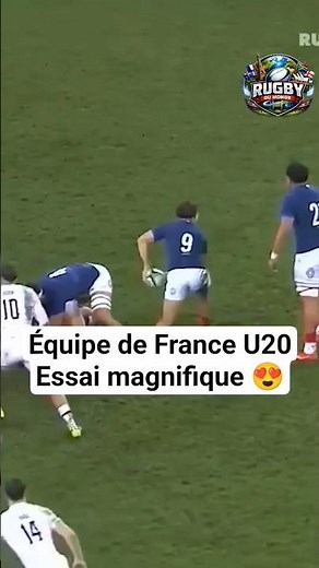 RUGBY U20 Français, magnifique essaie 😍🏉❤️‍🔥 #rugby #france #shorts